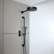 Milano Lune - Thermostatic Shower with Diverter, Shower Head and Riser Rail with Hand Shower (2 Outlet) - Choice of Finish