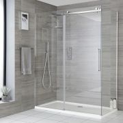 Milano Portland - Frameless Sliding Door Shower Enclosure - Choice of Sizes and Side Panel