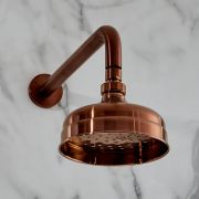 Milano Elizabeth - Brushed Copper 155mm Traditional Apron Shower Head and Wall Arm