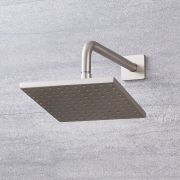 Milano Hunston - 200mm Square Shower Head with Wall Arm - Brushed Nickel