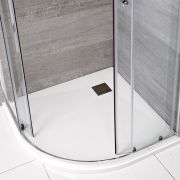Milano Rasa - Matt White Slate Effect Quadrant Shower Tray - 900mm