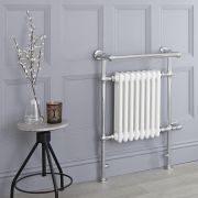 Milano Elizabeth Black and Chrome Traditional Electric Heated Towel Rail 930mm x 450mm