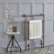 Milano Elizabeth - Brushed Bronze Traditional Heated Towel Rail - 930mm x 620mm