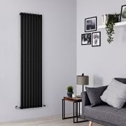 Milano Aruba - Black Vertical Designer Radiator - 1780mm x 472mm (Single Panel)