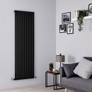 Milano Aruba - Black Vertical Designer Radiator - 1780mm x 590mm (Single Panel)