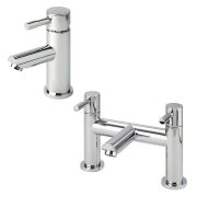 Milano - Modern Basin Mixer and Bath Filler Mixer Tap Set - Choice of Finish