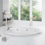 Milano Serene - Round Deep Inset Bath - 1800mm - Choice of Jets