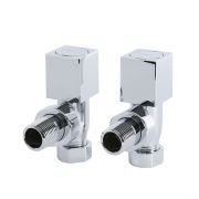 Milano - Chrome Square Designer Angled Radiator Valves