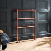 Milano Derwent - Traditional Minimalist Brushed Copper Heated Towel Rail - 966mm x 673mm
