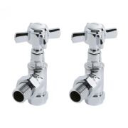 Milano - Chrome Traditional Radiator Valves - Angled Pair