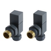 Milano - Modern Anthracite Square Angled Radiator Valves