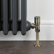 Milano - Dark Brushed Brass Modern Angled Radiator Valves