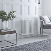 Milano Windsor - Traditional White Horizontal Double Column Electric Radiator - 600mm x 605mm - with Choice of Wi-Fi Thermostat