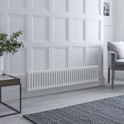 Milano Windsor - Traditional White Horizontal Double Column Electric Radiator - 300mm x 1505mm - with Choice of Wi-Fi Thermostat