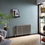 Milano Windsor - Metallic Silver Horizontal Traditional Double Column Radiator - Choice of Size
