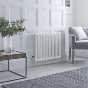 Milano Windsor - White Horizontal Traditional Double Column Radiator - Choice of Size and Feet