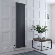 Milano Windsor - Anthracite 1800mm Vertical Traditional Column Radiator - (Double Column) - Choice of Size
