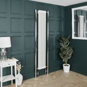 Milano Windsor - White Vertical Traditional Double Column Radiator - Choice of Size and Extension Pipe Colour