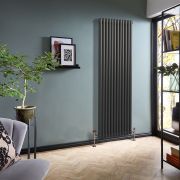 Milano Windsor - Pewter Vertical Traditional Double Column Radiator - Choice of Size