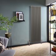 Milano Windsor - Metallic Silver Vertical Traditional Double Column Radiator - Choice of Size