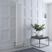 Milano Windsor - White Vertical Traditional Double Column Radiator - Choice of Size and Feet