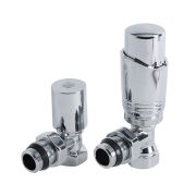 Milano - Chrome 1/2" Female Thread Radiator Valves with Chrome TRV