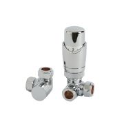Milano - Chrome Corner Thermostatic Radiator Valve and Lockshield