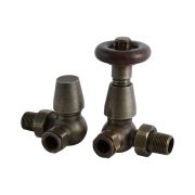 Milano Windsor - Traditional Thermostatic Corner Radiator Valves Brass (Pair)