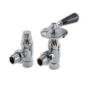 Milano - Traditional Angled Thermostatic Radiator Valves - Chrome
