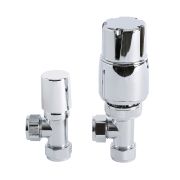 Milano - Modern Chrome Angled Thermostatic Radiator Valves