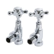 Milano Select - Chrome Traditional Angled Radiator Valves - (Pair)