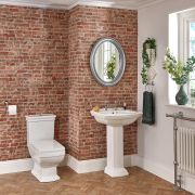 Milano Sandringham - Traditional Close Coupled Toilet and Pedestal Basin Set