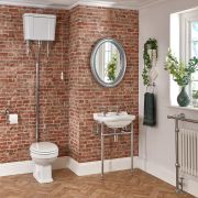 Milano Richmond - Traditional High Level Toilet and Washstand Basin Set