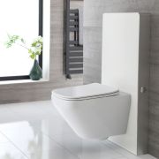 Milano Arca - White 500mm Compact WC Unit with Farington Rimless Toilet