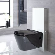 Milano Arca - White 500mm Compact WC Unit with Nero Toilet