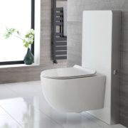 Milano Arca - White 500mm Compact WC Unit with Overton Rimless Toilet