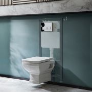 Milano Sandringham - Traditional Wall Hung Toilet with Tall Wall Frame - Choice of Flush Plate