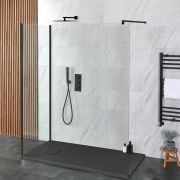 Milano Nero - 2 Sided Walk-In Shower Enclosure with Slate Tray - Choice of Sizes