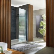 Milano Florence - Fluted Glass Black Walk-In Shower Enclosure with Tray - Choice of Sizes
