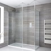 Milano Alto - Chrome Corner Walk-In Shower Enclosure with Tray - Choice of Size