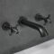 Milano Elizabeth - Traditional Wall Mounted 3 Mixer Tap-Hole Crosshead Bath Filler Mixer Tap - Black