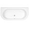 Milano Mellor - White Modern Curved D -Shape Bath and Panel - 1700mm x 800mm