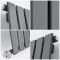 Milano Alpha Electric - Anthracite Horizontal Flat Panel Designer Radiator - 635mm x 840mm (Single Panel)