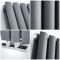 Milano Aruba Flow - Anthracite Vertical Middle Connection Designer Radiator - 1600mm x 354mm (Double Panel)