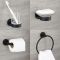 Milano Nero - Black Modern 4 Piece Bathroom Accessory Set