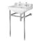 Milano Richmond - White Traditional Square Basin and Chrome Washstand - 500mm x 350mm (2 Tap-Holes)