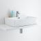 Milano Elswick - White Modern Rectangular Countertop Basin with Deck Mounted Mixer Tap - 600mm x 420mm