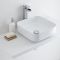 Milano Longton - White Modern Square Countertop Basin with High Rise Mixer Tap - 400mm x 400mm