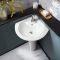 Milano Newby - Modern 560mm Corner Basin with Full Pedestal - (1 Tap Hole)