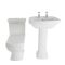 Milano Sandringham - Traditional Close Coupled Toilet and 2 Tap-Hole Pedestal Basin Set
